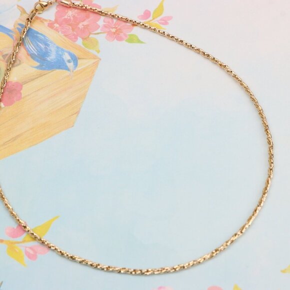 Elegant Rose Gold Twisted Rope Chain Necklace, XPNL0289 - Picture 5 of 10